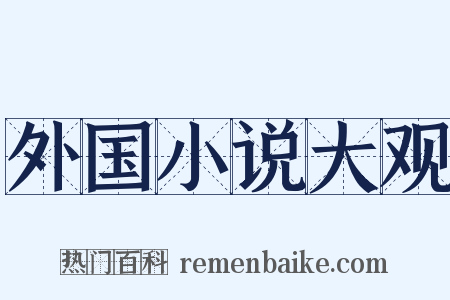 外国小说大观是什么意思的图片